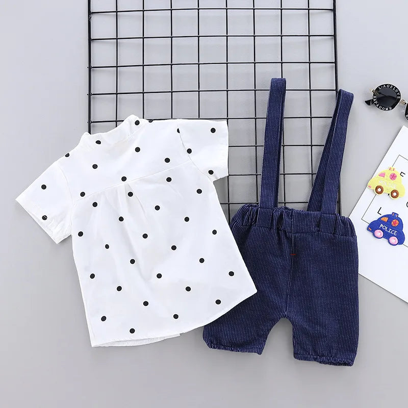 Kids Boys Clothing Sets Baby Tee Shirt + Overalls Pants Infant Toddler Children Wears T-shirt + Shorts Outfits Suits 1-4 Years