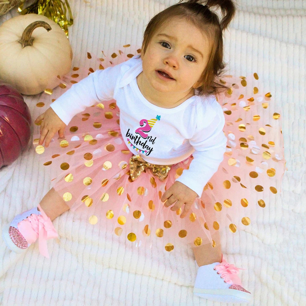 Baby Girl's 1st Birthday Outfit Birthday Tutu Girls Dress Set Newborn Infant Baby Girls 1st Birthday Dress Birthday Party Cotume