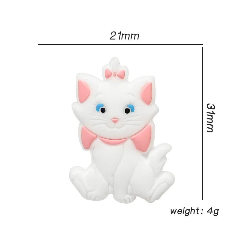 5pcs New Baby Silicone Disney Cartoon Beads Baby Oral Care Food-Grade DIY Nipple Necklace Baby Toy Accessories