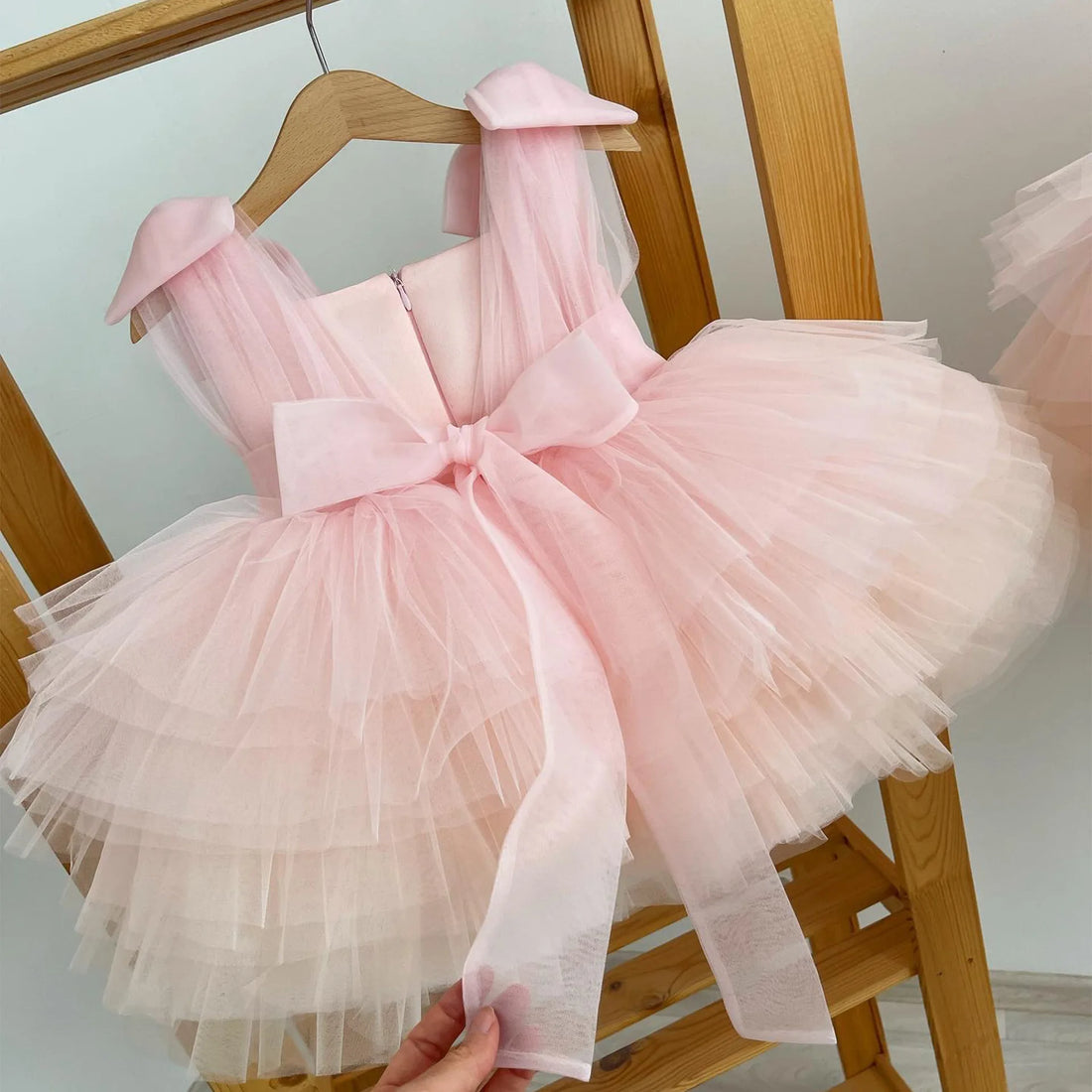 Baby Girls Ruffles Tulle Tutu Princess Dress For Toddler Kids Wedding Party 1st Birthday Baptism Formal Banquet Puffy Vestidos