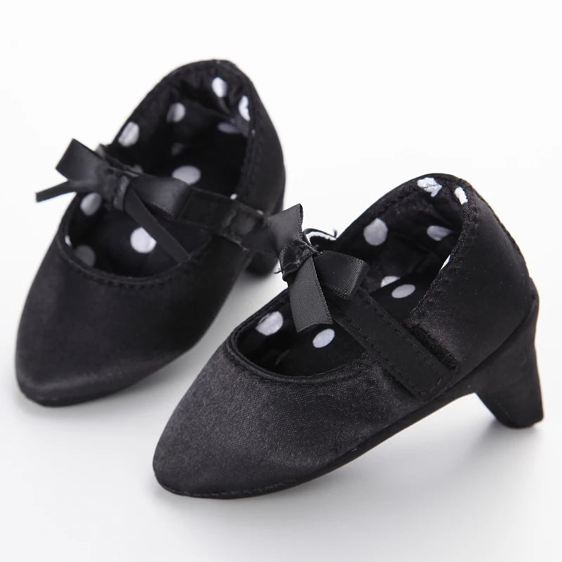 Popular Newborn Baby Fashion Girl High Heels Princess Bow Birthday Party Baby Bed Shoes Photo Prop Shoes 0-12 Months