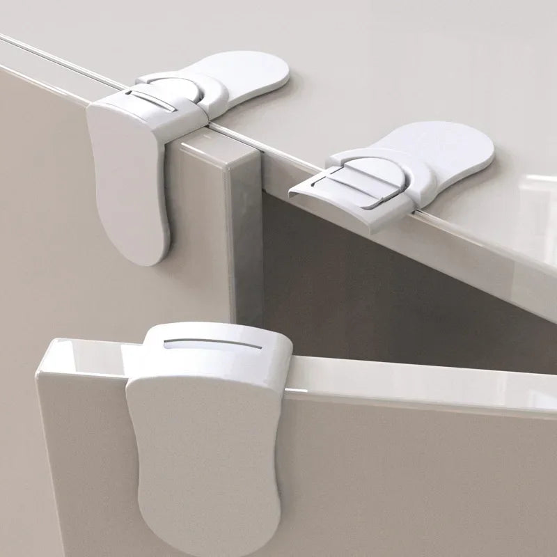 5/4/3/2/1 PCS Baby Safety Drawer Lock Anti-Pinching Hand Cabinet Drawer Locks Plastic Safety Buckle for Children Kids Protection