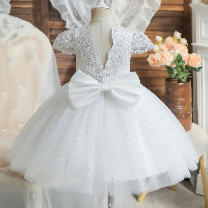 2025 Baby Girl 1st Birthday Princess Dress Party Gown Flower Girl Wedding Tutu Outfit Pageant Formal Occasion Costume Elegant