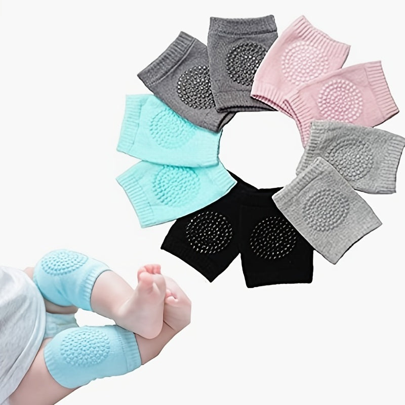 A Pair Four Seasons Fur Ring Baby Leg Protector, Elbow Toddler Crawling Baby Happy Face Knee Brace Non-slip Socks, Adjustable Elastic Neutral, As Halloween, Chrismas Gift